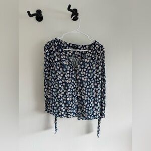 Madewell Blue Flowy Floral Women's Top